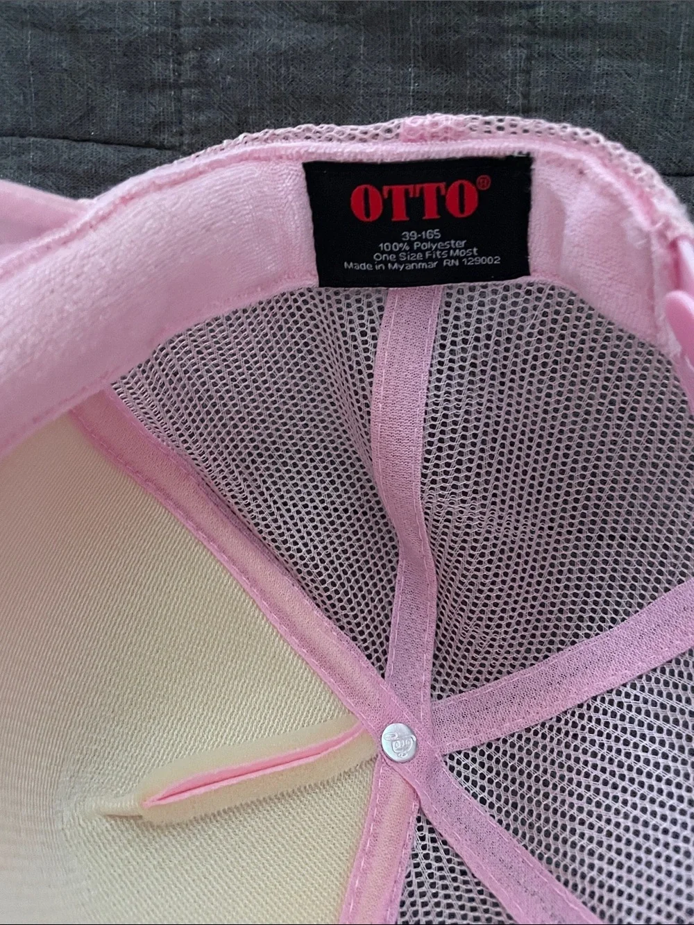 OTTO Pink Trucker Hat with Magenta Rainbow Logo